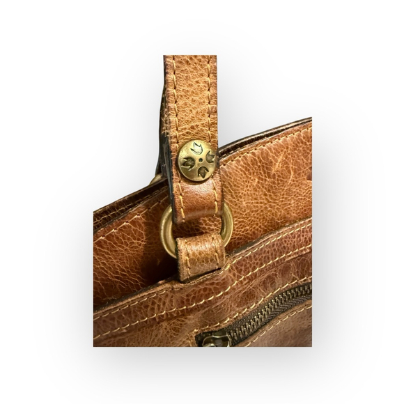 Patricia Nash Women’s Leather Poppy Top Zip Tote Bag Brown​​ - Picture 8 of 11